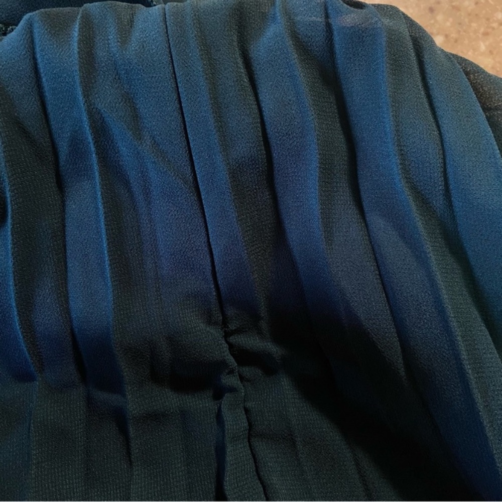 NWOT Lulus Never a Dull Moment Emerald Green Pleated Tie-Strap Midi Dress - Picture 12 of 12